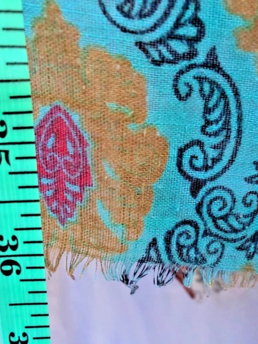 Unbranded Boho Patchwork Kimono Scarf Wrap Ruana Burgundy Teal One Size